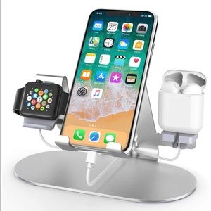 3 N 1 Aluminum Charging Station for Apple products